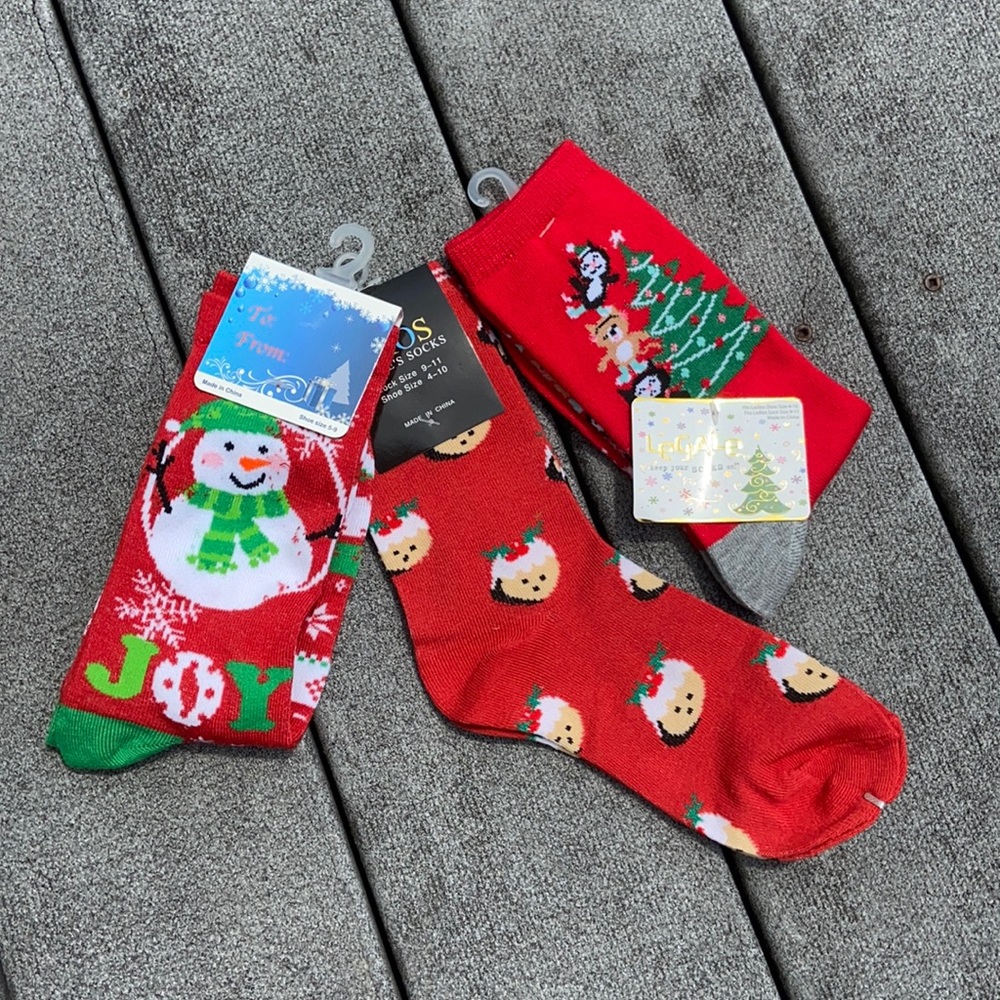 Three Pairs of Christmas Socks